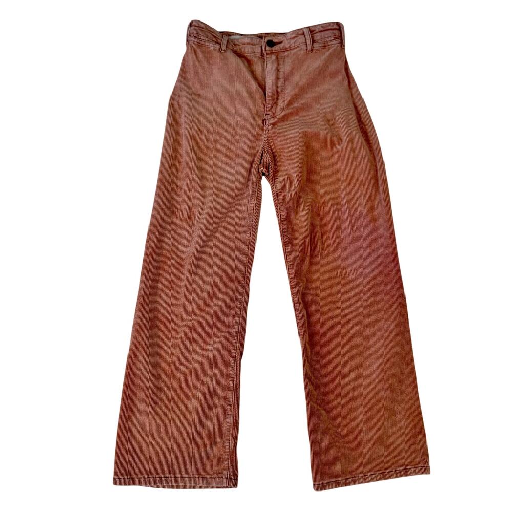 Pilcro Corduroy High Rise Cropped Wide Leg Pants Dusty Rose Orange Women’s 24 - Picture 3 of 15